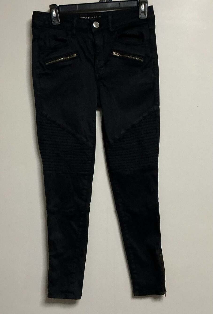 American Eagle Hi-Rise Jegging Size 4 Black Moto Zip